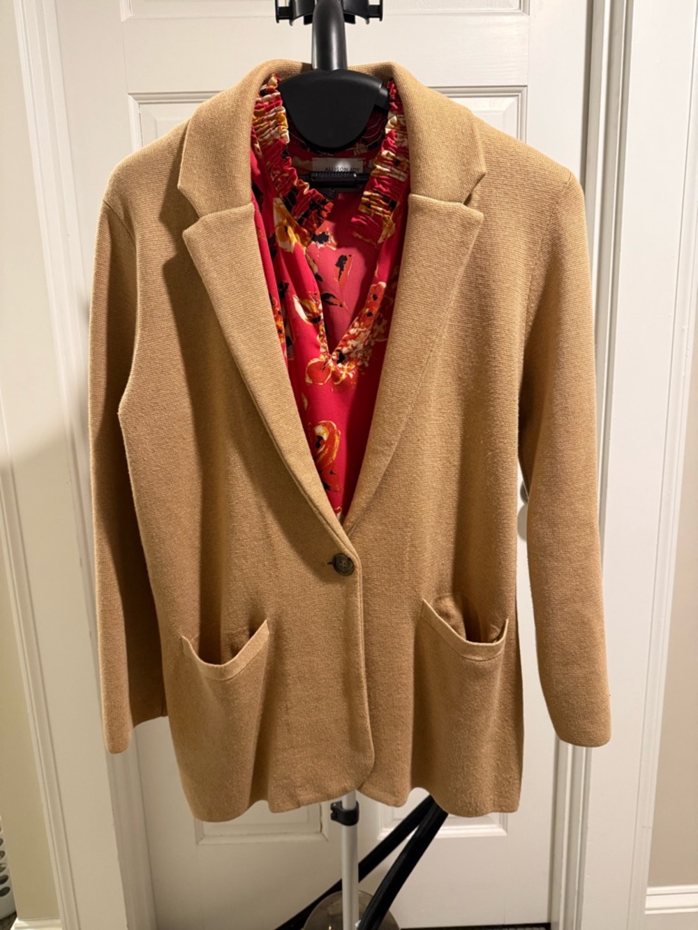J. Crew Camel Single-Button Women's Blazer Sweater